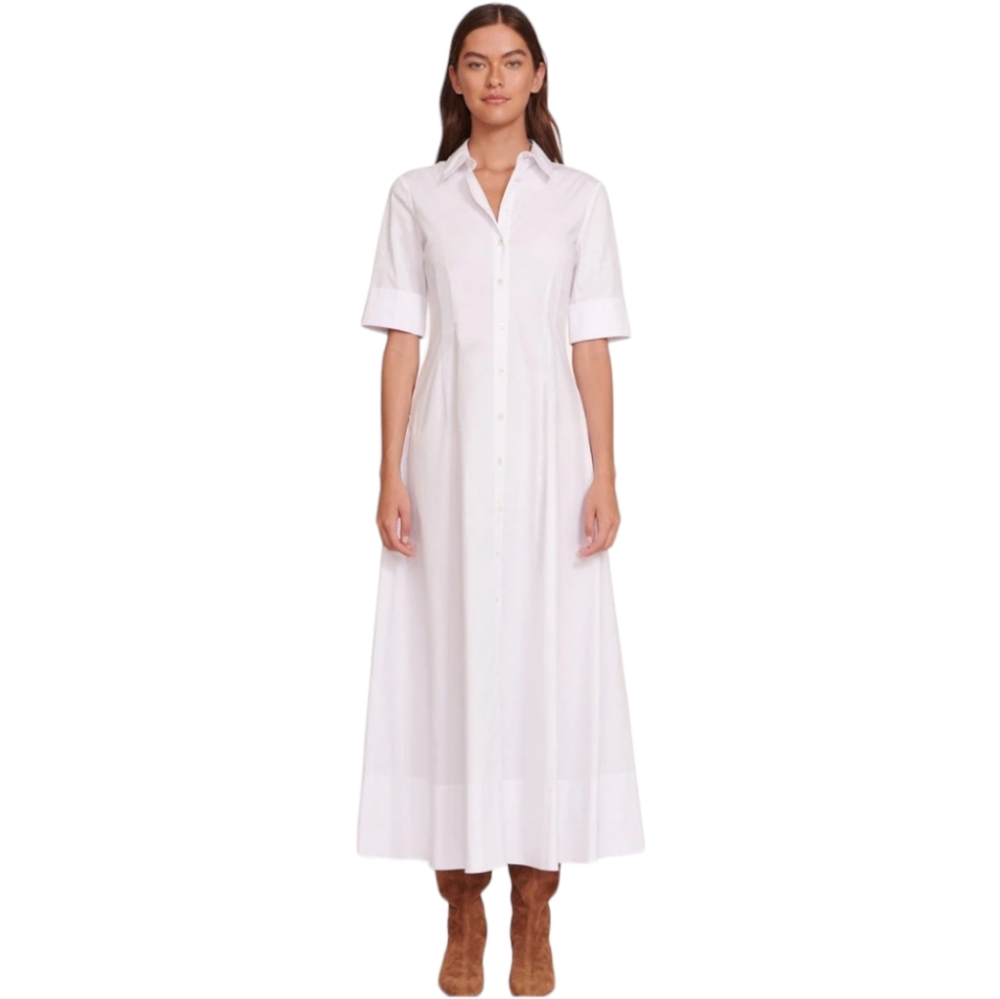 COPY - STAUD Modern Joan Poplin Cotton Button Front Maxi Dress Size 2.